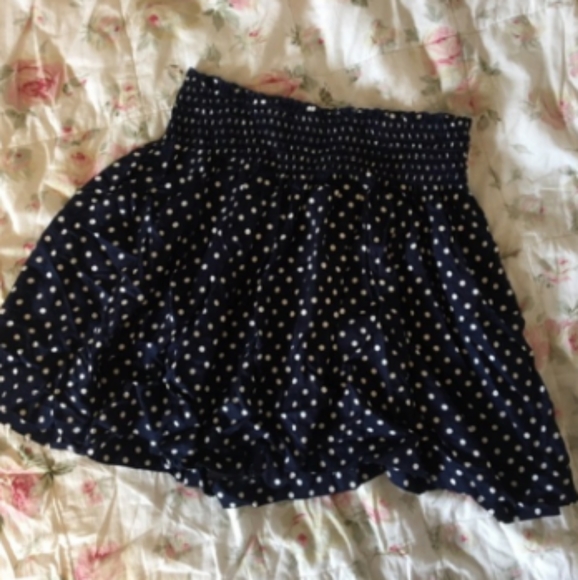 Maurices Navy Blue Polka Dot Mini Skirt - Picture 2 of 2